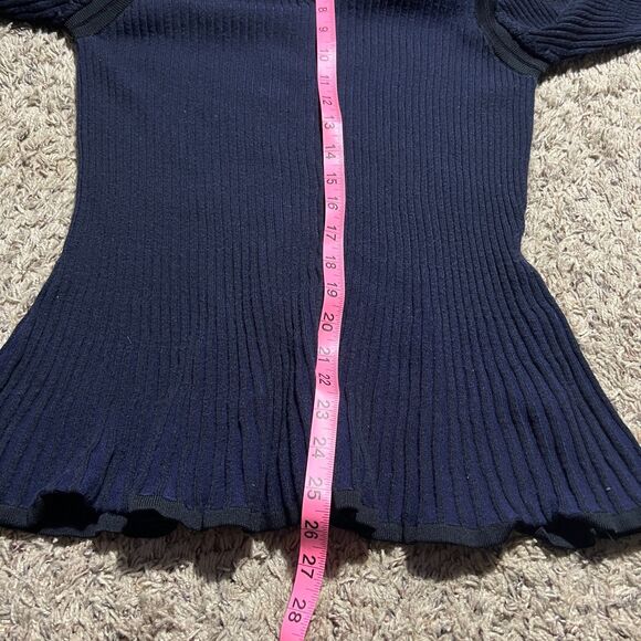 Rebel Wilson X Angels Plus Size 2X Blue Black Cold Shoulder Top - Picture 7 of 8